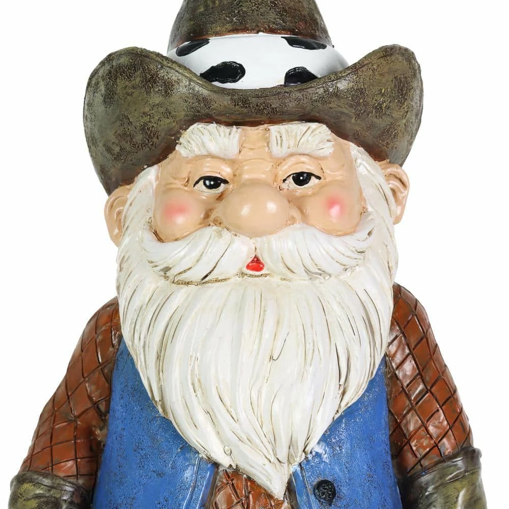 Exhart Hand Painted Cowboy, 6 in. x 13.5 in. Gnome Garden Statue 4 Exhart Hand Painted Cowboy, 6 in. x 13.5 in. Gnome Garden Statue - Image 2