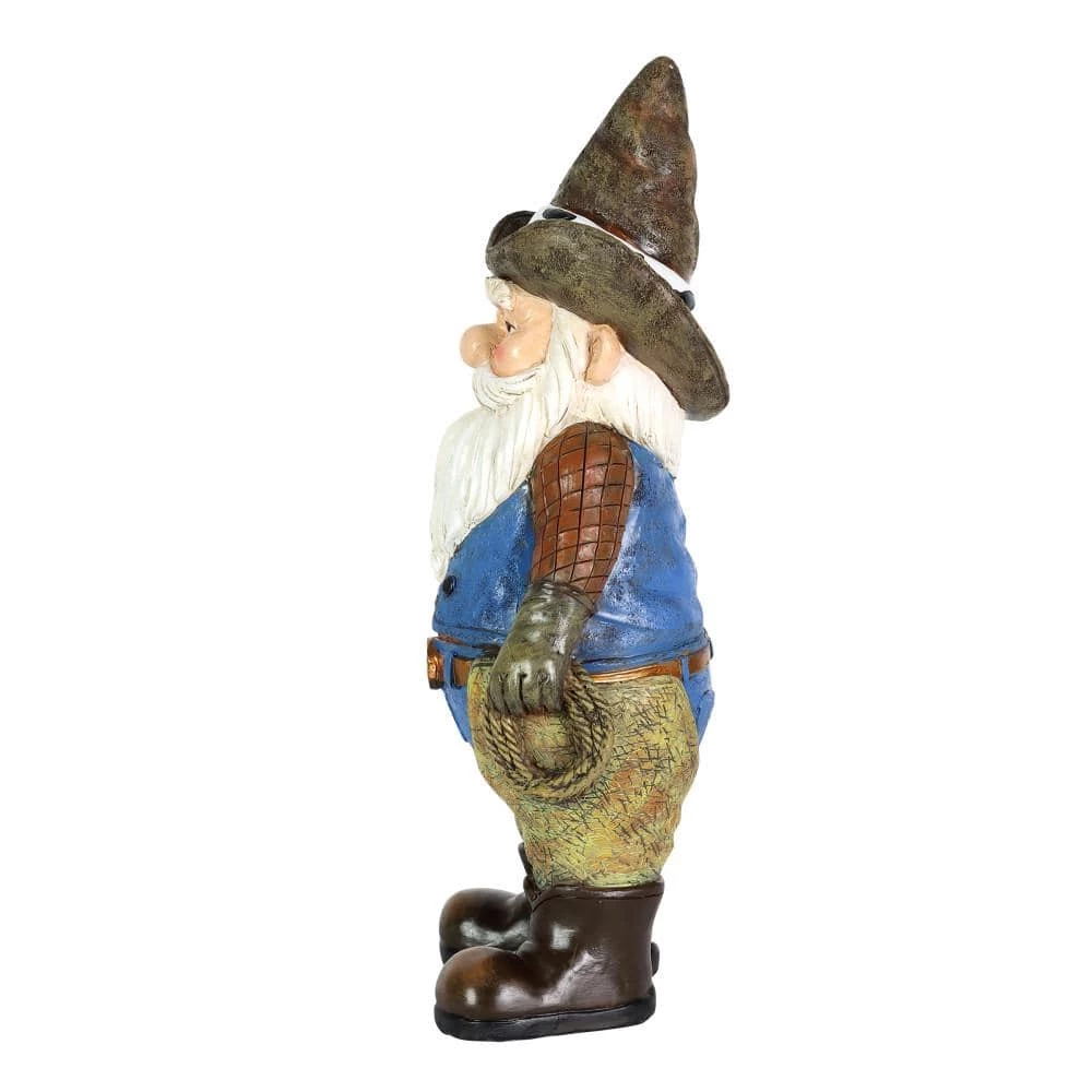 Exhart Hand Painted Cowboy, 6 in. x 13.5 in. Gnome Garden Statue 8 Exhart Hand Painted Cowboy, 6 in. x 13.5 in. Gnome Garden Statue - Image 6