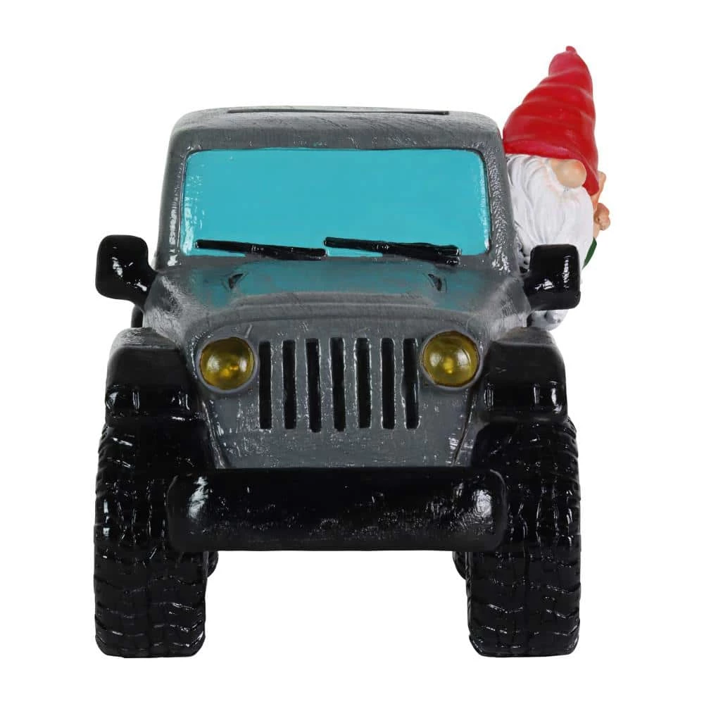 Exhart Solar Hand Painted Off-Roading, 11 in. x 6.5 in. Gnome Garden Statue 10 Exhart Solar Hand Painted Off-Roading, 11 in. x 6.5 in. Gnome Garden Statue - Image 8
