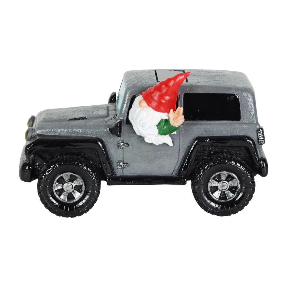 Exhart Solar Hand Painted Off-Roading, 11 in. x 6.5 in. Gnome Garden Statue 4 Exhart Solar Hand Painted Off-Roading, 11 in. x 6.5 in. Gnome Garden Statue - Image 2