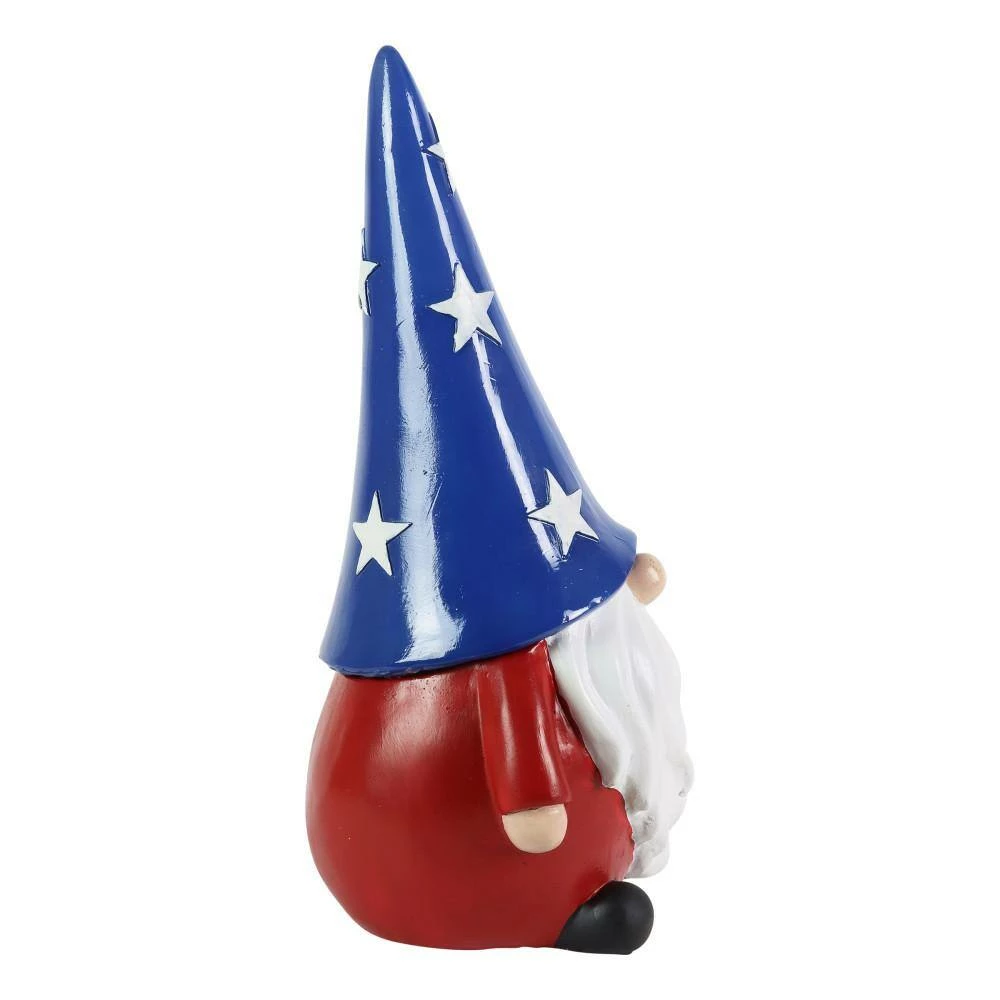 Exhart Hand Painted Patriotic LED Hat On A Battery Operated Timer, 6 in. x 12.5 in. Gnome Garden Statue 4 Exhart Hand Painted Patriotic LED Hat On A Battery Operated Timer, 6 in. x 12.5 in. Gnome Garden Statue - Image 2