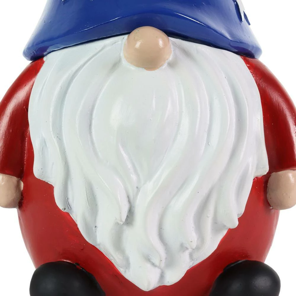 Exhart Hand Painted Patriotic LED Hat On A Battery Operated Timer, 6 in. x 12.5 in. Gnome Garden Statue 7 Exhart Hand Painted Patriotic LED Hat On A Battery Operated Timer, 6 in. x 12.5 in. Gnome Garden Statue - Image 5