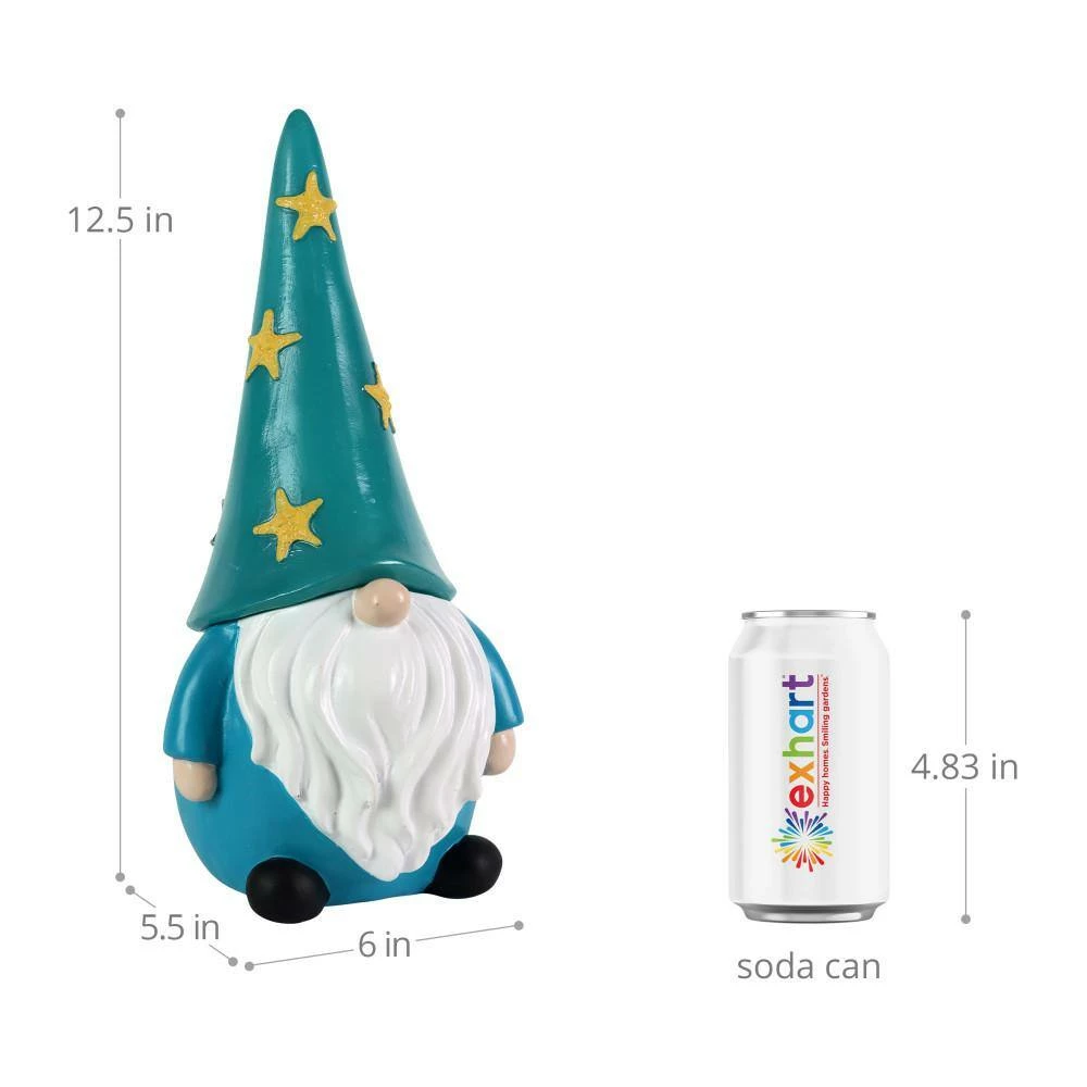 Exhart Hand Painted Starfish LED Hat on a Battery Operated Timer, 6 in. x 12.5 in. Gnome Garden Statue 7 Exhart Hand Painted Starfish LED Hat on a Battery Operated Timer, 6 in. x 12.5 in. Gnome Garden Statue - Image 5