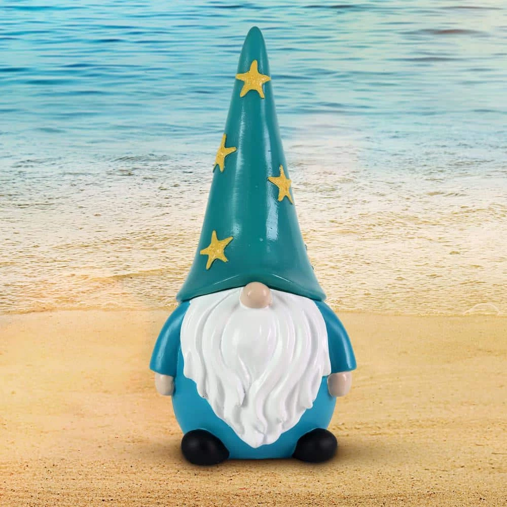 Exhart Hand Painted Starfish LED Hat on a Battery Operated Timer, 6 in. x 12.5 in. Gnome Garden Statue 5 Exhart Hand Painted Starfish LED Hat on a Battery Operated Timer, 6 in. x 12.5 in. Gnome Garden Statue - Image 3