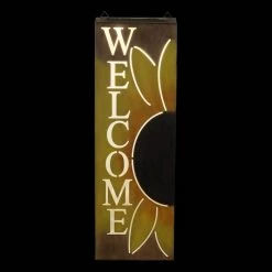 Exhart 8 in. x 24.5 in. Hand Painted Solar Sunflower Hanging Metal Wall Art -Cheap Good Directions Store exhart outdoor wall sculptures 72747 rs 76 1000
