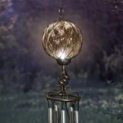 Exhart Solar Caged Amber Ball Metal and Glass Wind Chimes 9 Exhart Solar Caged Amber Ball Metal and Glass Wind Chimes -Cheap Good Directions Store exhart wind chimes 13210 rs 31 1000