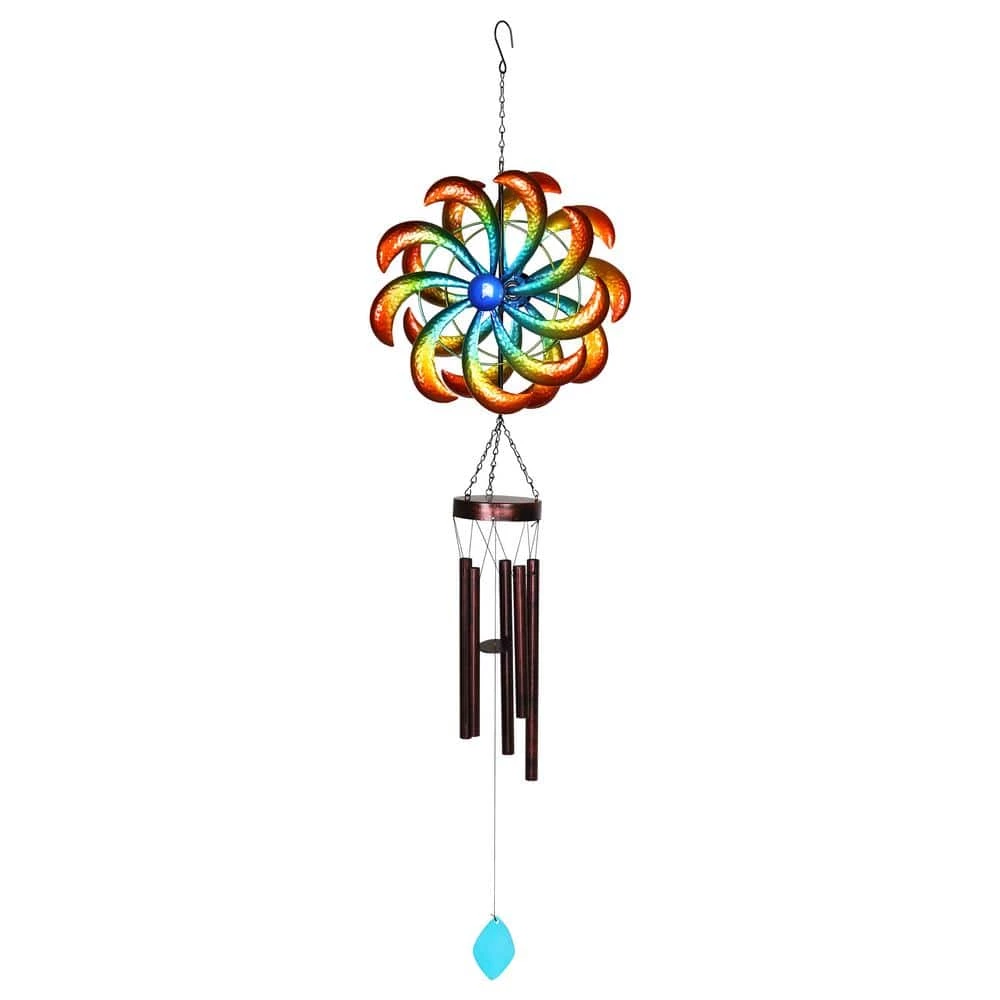 Exhart Rainbow Dual Spinner Metal Wind Chimes 5 Exhart Rainbow Dual Spinner Metal Wind Chimes - Image 3
