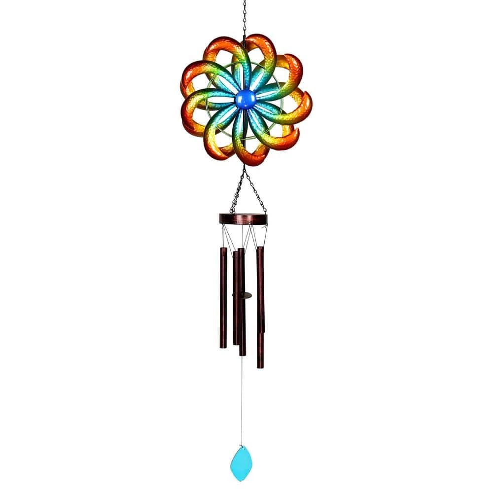 Exhart Rainbow Dual Spinner Metal Wind Chimes 3 Exhart Rainbow Dual Spinner Metal Wind Chimes