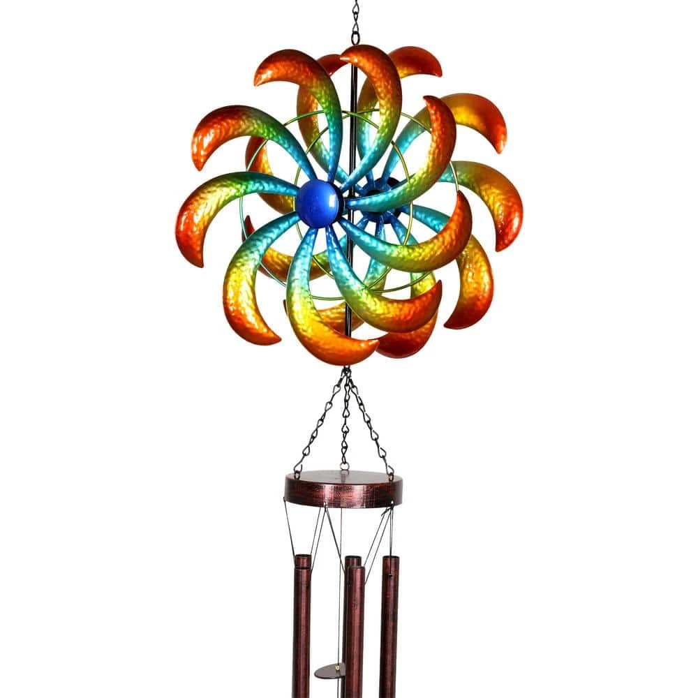 Exhart Rainbow Dual Spinner Metal Wind Chimes 4 Exhart Rainbow Dual Spinner Metal Wind Chimes - Image 2