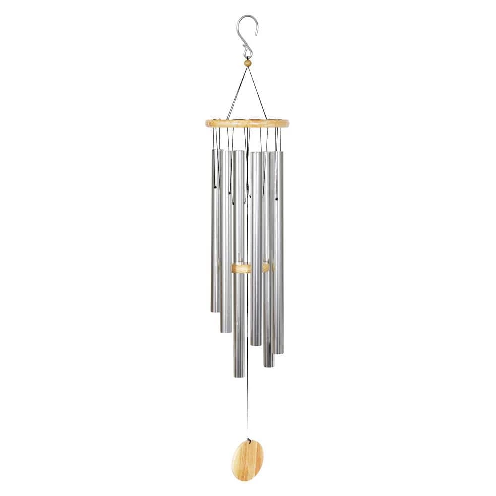 Exhart Silver Large Metal Wind Chimes 6 Exhart Silver Large Metal Wind Chimes - Image 5