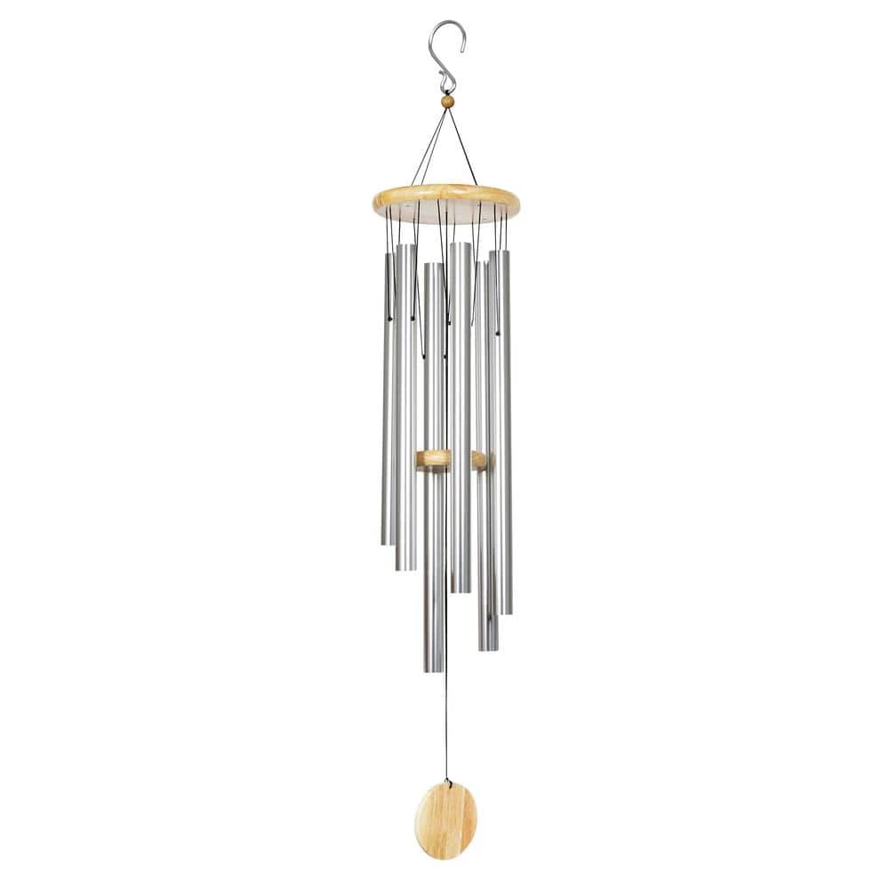 Exhart Silver Large Metal Wind Chimes 2 Exhart Silver Large Metal Wind Chimes