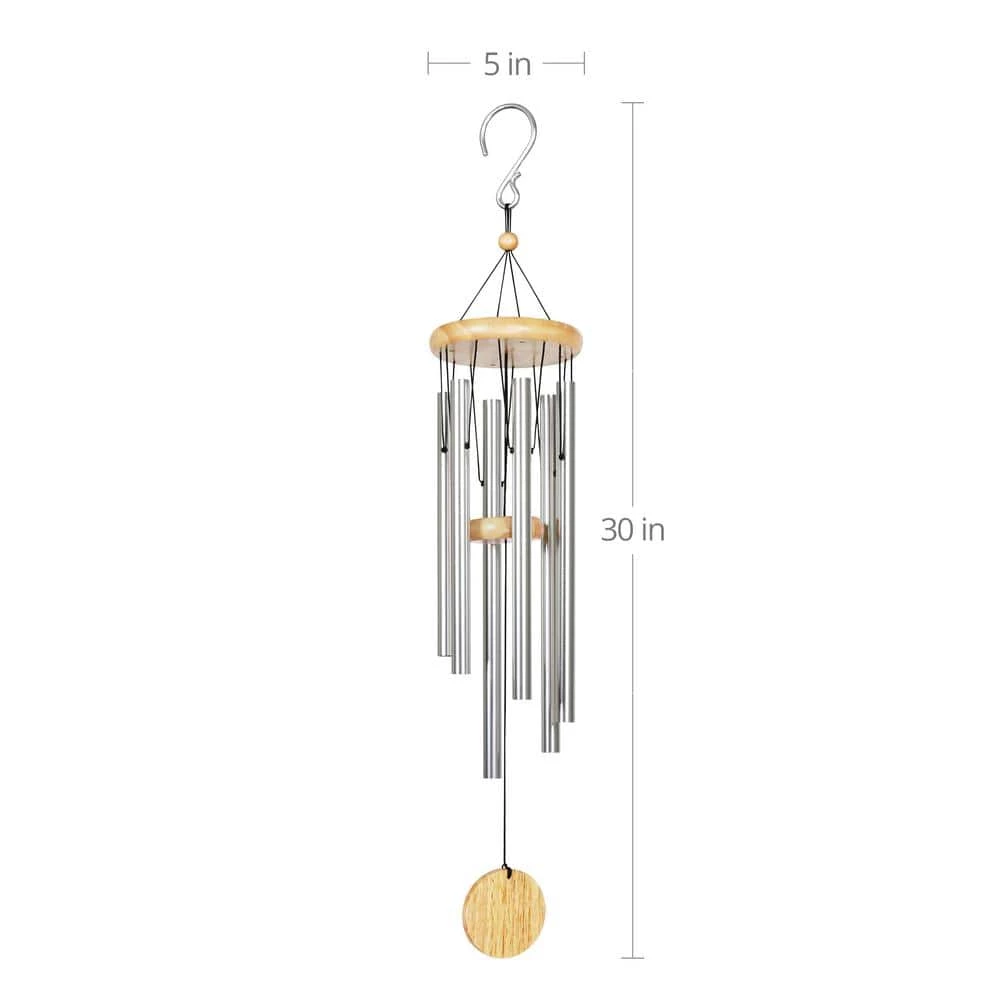 Exhart Silver Medium Metal Wind Chimes 6 Exhart Silver Medium Metal Wind Chimes - Image 4