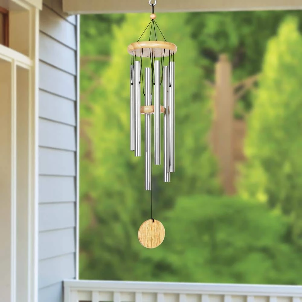 Exhart Silver Medium Metal Wind Chimes 8 Exhart Silver Medium Metal Wind Chimes - Image 6