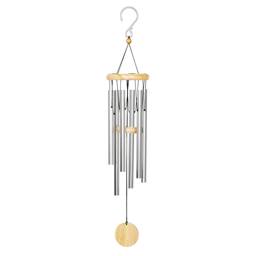 Exhart Silver Medium Metal Wind Chimes 5 Exhart Silver Medium Metal Wind Chimes - Image 3
