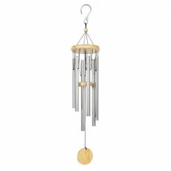 Exhart Silver Medium Metal Wind Chimes