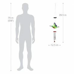 Exhart Solar Hummingbird Fluttering Wings Metal Wind Chimes -Cheap Good Directions Store exhart wind chimes 40217 rs 1f 1000
