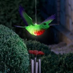 Exhart Solar Hummingbird Fluttering Wings Metal Wind Chimes -Cheap Good Directions Store exhart wind chimes 40217 rs 31 1000