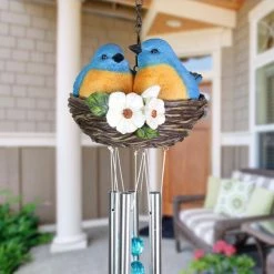 Exhart Nesting Blue Birds with Flowers Hand Painted, 6 in. x 28 in. Resin Wind Chimes 19 Exhart Nesting Blue Birds with Flowers Hand Painted, 6 in. x 28 in. Resin Wind Chimes -Cheap Good Directions Store exhart wind chimes 71918 rs 31 1000
