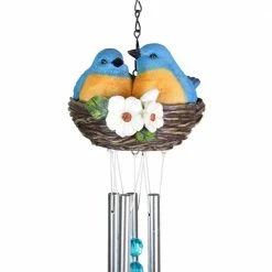 Exhart Nesting Blue Birds with Flowers Hand Painted, 6 in. x 28 in. Resin Wind Chimes 16 Exhart Nesting Blue Birds with Flowers Hand Painted, 6 in. x 28 in. Resin Wind Chimes -Cheap Good Directions Store exhart wind chimes 71918 rs 44 1000