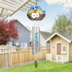 Exhart Nesting Blue Birds with Flowers Hand Painted, 6 in. x 28 in. Resin Wind Chimes 18 Exhart Nesting Blue Birds with Flowers Hand Painted, 6 in. x 28 in. Resin Wind Chimes -Cheap Good Directions Store exhart wind chimes 71918 rs 76 1000