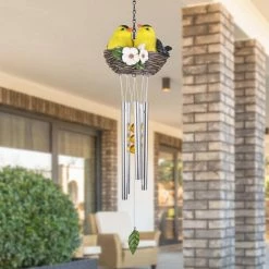 Exhart 6 in. x 28 in. Nesting Orioles with Flowers Hand Painted, Resin Wind Chimes 18 Exhart 6 in. x 28 in. Nesting Orioles with Flowers Hand Painted, Resin Wind Chimes -Cheap Good Directions Store exhart wind chimes 71919 rs 76 1000