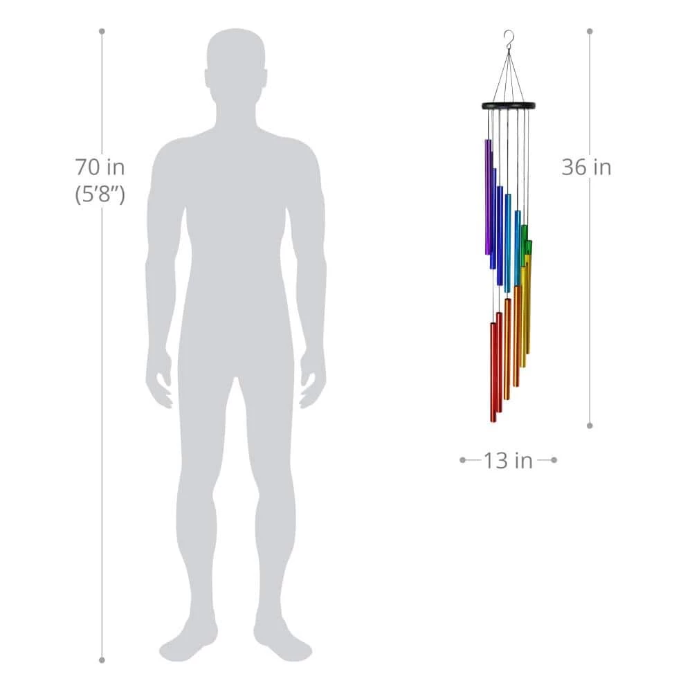 Exhart Cascading Rainbow Hand Tuned, 5.5 in. x 38 in. Metal Wind Chimes 5 Exhart Cascading Rainbow Hand Tuned, 5.5 in. x 38 in. Metal Wind Chimes - Image 3