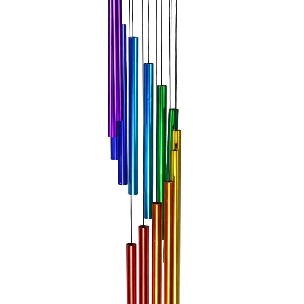 Exhart Cascading Rainbow Hand Tuned, 5.5 in. x 38 in. Metal Wind Chimes 4 Exhart Cascading Rainbow Hand Tuned, 5.5 in. x 38 in. Metal Wind Chimes - Image 2