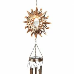 Exhart 5 in. x 42 in. Solar Sun with Crackle Ball, Metal Wind Chimes 15 Exhart 5 in. x 42 in. Solar Sun with Crackle Ball, Metal Wind Chimes -Cheap Good Directions Store exhart wind chimes 74369 rs fa 1000