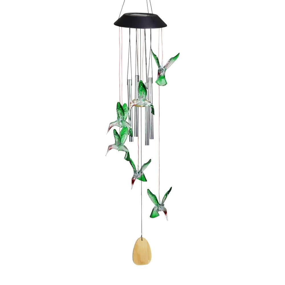 Exhart 5 in. x 26 in. Solar Hummingbird with Color Changing LED lights, Plastic Wind Chimes 8 Exhart 5 in. x 26 in. Solar Hummingbird with Color Changing LED lights, Plastic Wind Chimes - Image 6