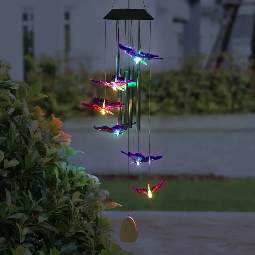 Exhart Solar Butterfly with Color Changing LED lights, 5 by 26 Inches Plastic Wind Chimes 10 Exhart Solar Butterfly with Color Changing LED lights, 5 by 26 Inches Plastic Wind Chimes - Image 8