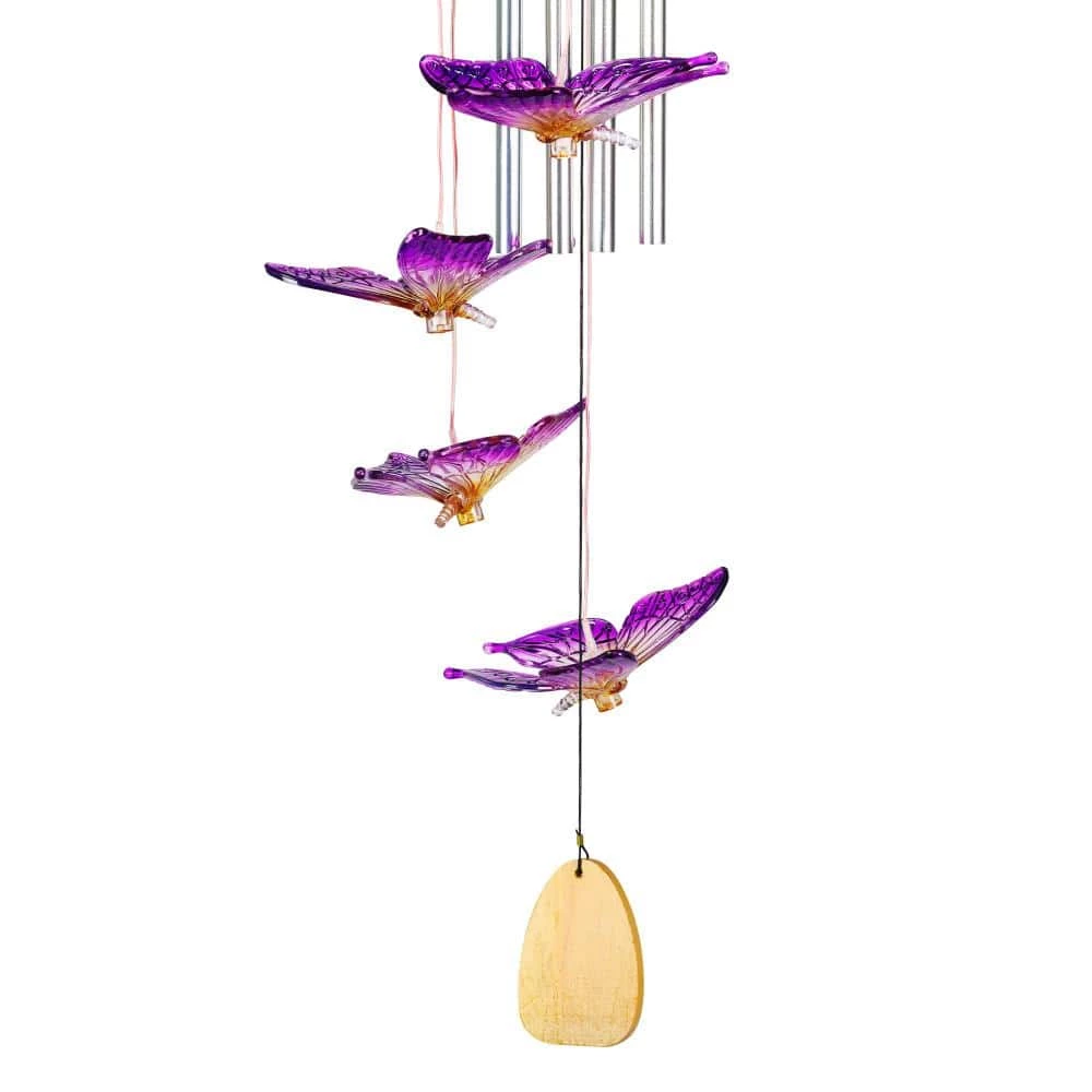 Exhart Solar Butterfly with Color Changing LED lights, 5 by 26 Inches Plastic Wind Chimes 7 Exhart Solar Butterfly with Color Changing LED lights, 5 by 26 Inches Plastic Wind Chimes - Image 5