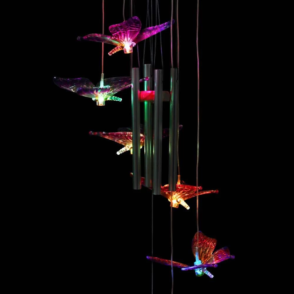 Exhart Solar Butterfly with Color Changing LED lights, 5 by 26 Inches Plastic Wind Chimes 9 Exhart Solar Butterfly with Color Changing LED lights, 5 by 26 Inches Plastic Wind Chimes - Image 7