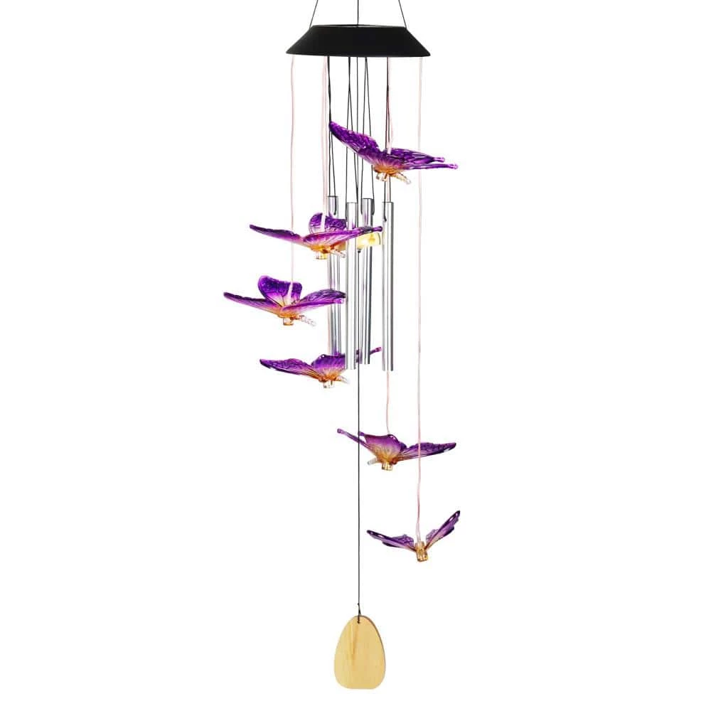 Exhart Solar Butterfly with Color Changing LED lights, 5 by 26 Inches Plastic Wind Chimes 8 Exhart Solar Butterfly with Color Changing LED lights, 5 by 26 Inches Plastic Wind Chimes - Image 6
