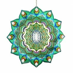 Exhart 12 in. Laser Cut Green with Beaded Details, Metal Spinner 10 Exhart 12 in. Laser Cut Green with Beaded Details, Metal Spinner -Cheap Good Directions Store exhart wind spinners 72475 rs 1f 1000
