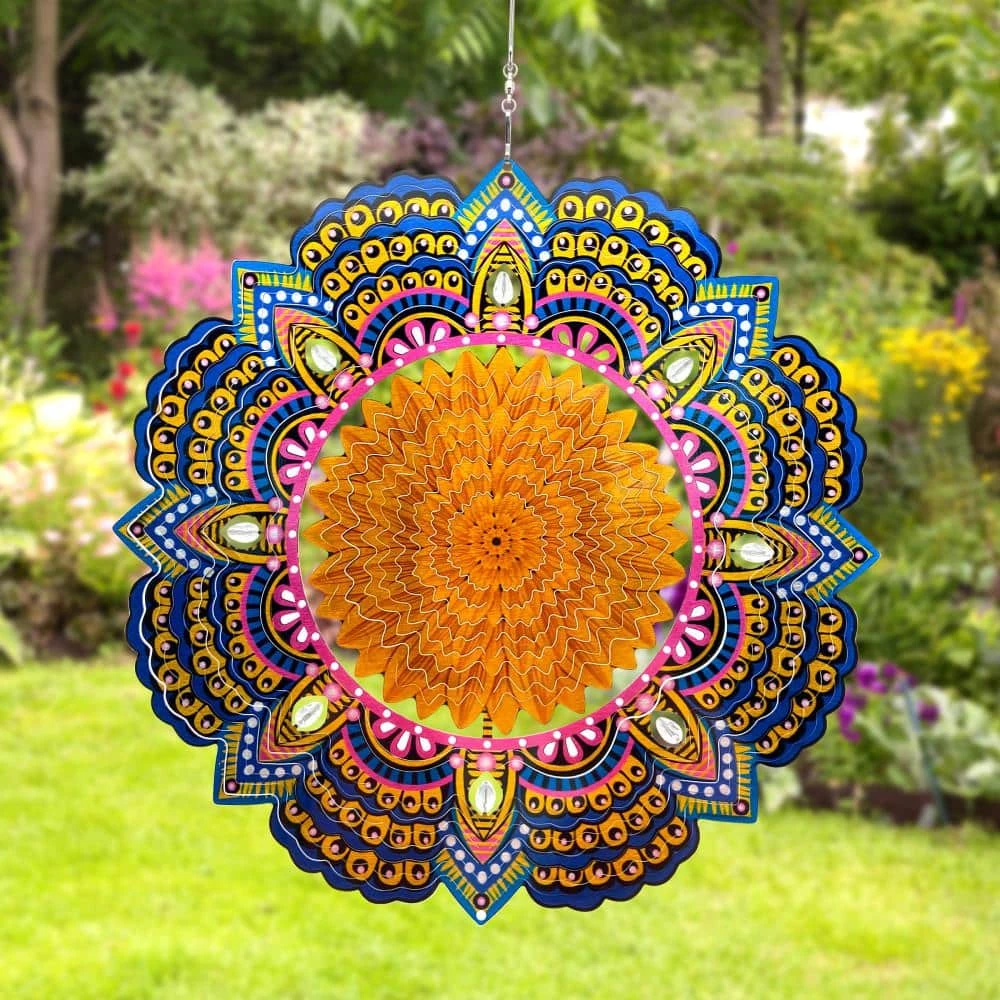 Exhart 12 in. Laser Cut Gold with Beaded Details, Metal Spinner 4 Exhart 12 in. Laser Cut Gold with Beaded Details, Metal Spinner - Image 2