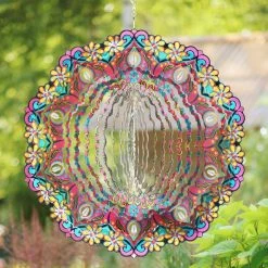 Exhart 12 in. Laser Cut Colorful Daisy Mandala with Beaded Details, Metal Spinner 16 Exhart 12 in. Laser Cut Colorful Daisy Mandala with Beaded Details, Metal Spinner -Cheap Good Directions Store exhart wind spinners 72483 rs 76 1000