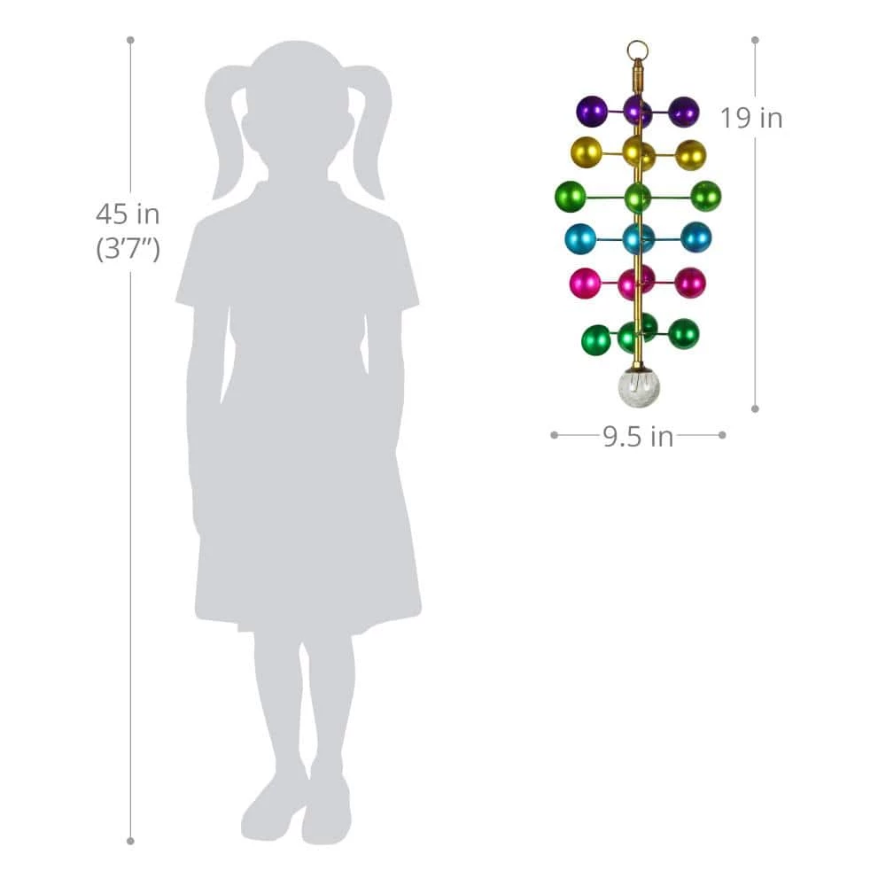 Exhart Art-In-Motion Colorful Hanging Helix Cup with Glass Crackle Ball, 9.5 in. x 19 in. Metal Spinner 6 Exhart Art-In-Motion Colorful Hanging Helix Cup with Glass Crackle Ball, 9.5 in. x 19 in. Metal Spinner - Image 4