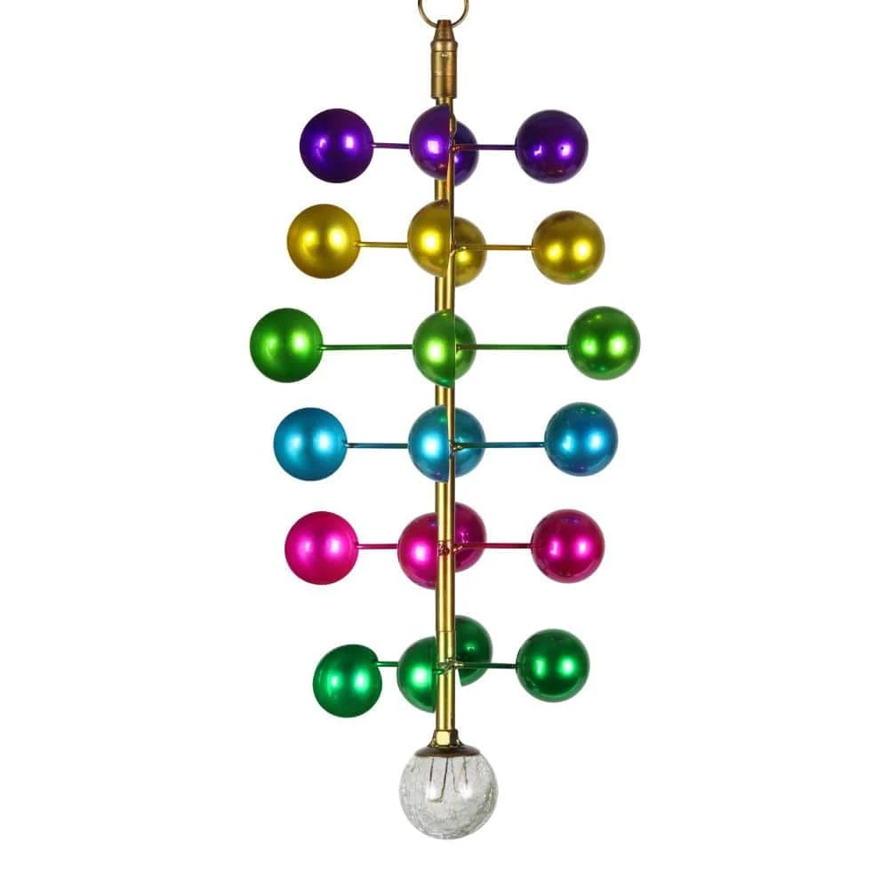 Exhart Art-In-Motion Colorful Hanging Helix Cup with Glass Crackle Ball, 9.5 in. x 19 in. Metal Spinner 7 Exhart Art-In-Motion Colorful Hanging Helix Cup with Glass Crackle Ball, 9.5 in. x 19 in. Metal Spinner - Image 5