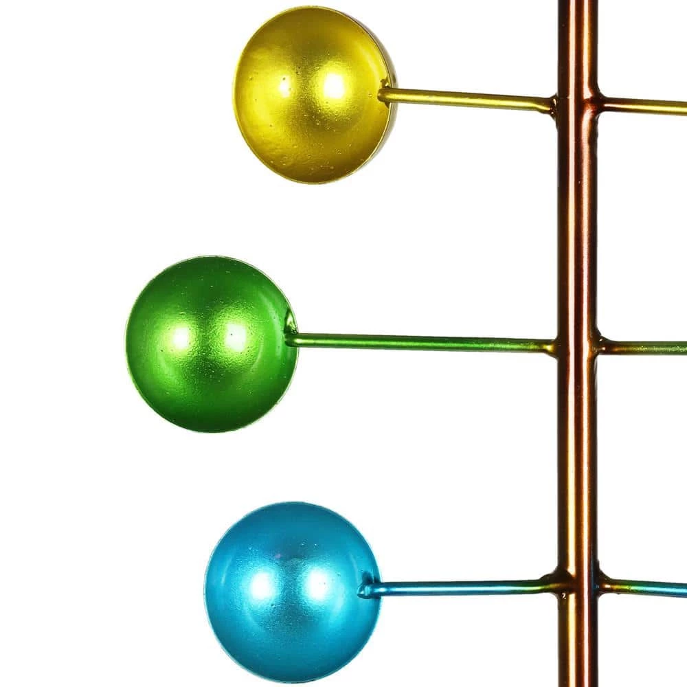 Exhart Art-In-Motion Colorful Hanging Helix Cup with Glass Crackle Ball, 9.5 in. x 19 in. Metal Spinner 5 Exhart Art-In-Motion Colorful Hanging Helix Cup with Glass Crackle Ball, 9.5 in. x 19 in. Metal Spinner - Image 3