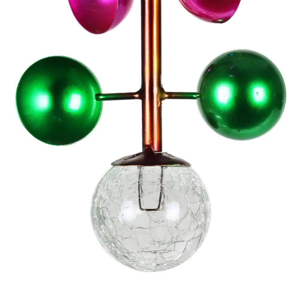 Exhart Art-In-Motion Colorful Hanging Helix Cup with Glass Crackle Ball, 9.5 in. x 19 in. Metal Spinner 4 Exhart Art-In-Motion Colorful Hanging Helix Cup with Glass Crackle Ball, 9.5 in. x 19 in. Metal Spinner - Image 2