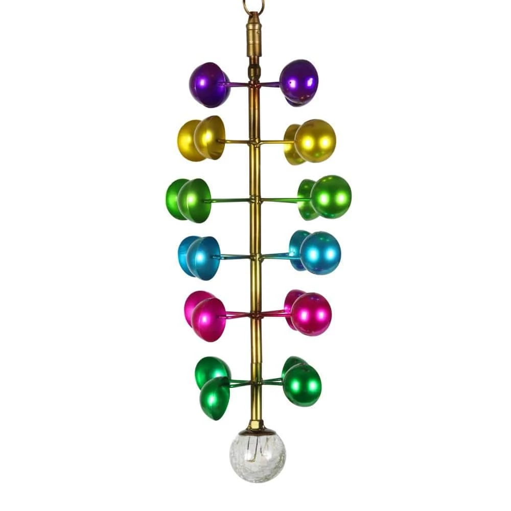 Exhart Art-In-Motion Colorful Hanging Helix Cup with Glass Crackle Ball, 9.5 in. x 19 in. Metal Spinner 8 Exhart Art-In-Motion Colorful Hanging Helix Cup with Glass Crackle Ball, 9.5 in. x 19 in. Metal Spinner - Image 6