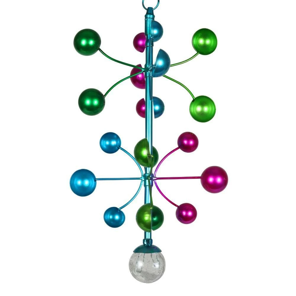 Exhart Art-In-Motion 2 Tiered Colorful Cup with Glass Crackle Ball, 9.5 in. x 19 in. Metal Spinner 6 Exhart Art-In-Motion 2 Tiered Colorful Cup with Glass Crackle Ball, 9.5 in. x 19 in. Metal Spinner - Image 4