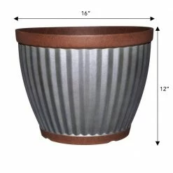 Classic Home & Garden Spokane 16 in. Galvanized Resin Planter with Copper Rim 8 Classic Home & Garden Spokane 16 in. Galvanized Resin Planter with Copper Rim -Cheap Good Directions Store galvanized classic home garden plant pots 5116 588r 4f 1000