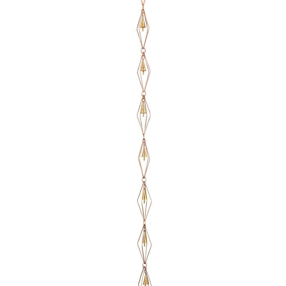 Good Directions 100% Pure Copper Diamond Rain Chain, 8-1/2 ft. Long, Extra Large Figures, Replaces Gutter Downspout 7 Good Directions 100% Pure Copper Diamond Rain Chain, 8-1/2 ft. Long, Extra Large Figures, Replaces Gutter Downspout - Image 5