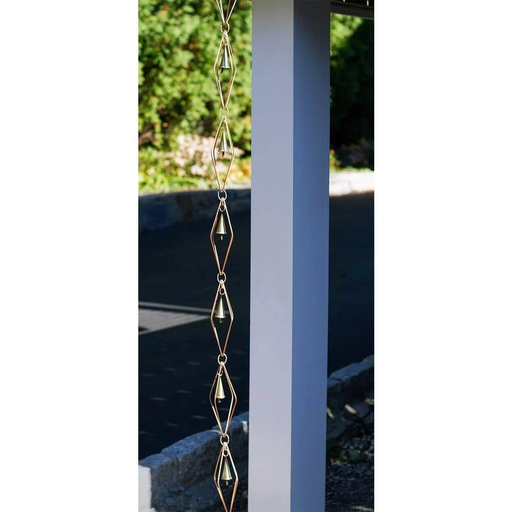 Good Directions 100% Pure Copper Diamond Rain Chain, 8-1/2 ft. Long, Extra Large Figures, Replaces Gutter Downspout 10 Good Directions 100% Pure Copper Diamond Rain Chain, 8-1/2 ft. Long, Extra Large Figures, Replaces Gutter Downspout - Image 8
