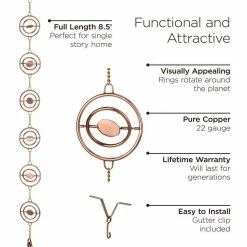 Good Directions 100% Pure Copper Stellar Rain Chain, 8-1/2 ft. Long, 13 Large Figures, Replaces Gutter Downspout -Cheap Good Directions Store good directions rain chains 472p 8 1f 1000