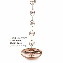 Good Directions 100% Pure Copper Stellar Rain Chain, 8-1/2 ft. Long, 13 Large Figures, Replaces Gutter Downspout -Cheap Good Directions Store good directions rain chains 472p 8 4f 1000