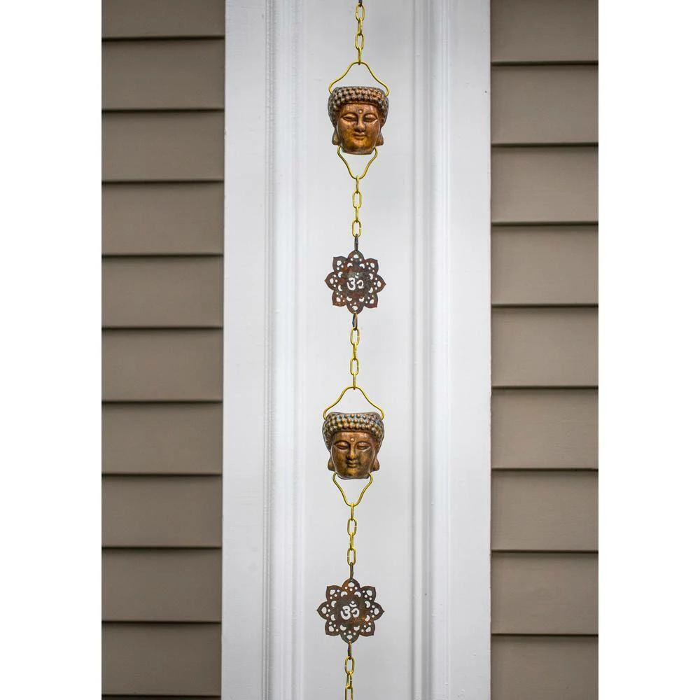 Good Directions 100% Pure Copper Buddha Head Rain Chain, 8-1/2 ft. Long, Antiqued Copper, 12 Figures, Replaces Downspout 8 Good Directions 100% Pure Copper Buddha Head Rain Chain, 8-1/2 ft. Long, Antiqued Copper, 12 Figures, Replaces Downspout - Image 6