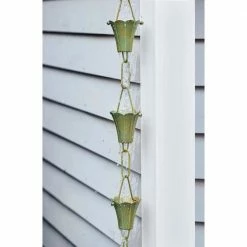 Good Directions 100% Blue Verde Pure Copper Fluted Flower Rain Chain, 8-1/2 ft. Long, Large Cups, Replaces Downspout 17 Good Directions 100% Blue Verde Pure Copper Fluted Flower Rain Chain, 8-1/2 ft. Long, Large Cups, Replaces Downspout -Cheap Good Directions Store good directions rain chains 477v1 8 44 1000