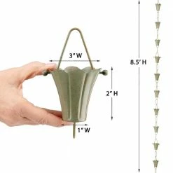 Good Directions 100% Blue Verde Pure Copper Fluted Flower Rain Chain, 8-1/2 ft. Long, Large Cups, Replaces Downspout 14 Good Directions 100% Blue Verde Pure Copper Fluted Flower Rain Chain, 8-1/2 ft. Long, Large Cups, Replaces Downspout -Cheap Good Directions Store good directions rain chains 477v1 8 c3 1000